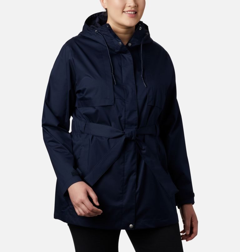 Women\'s Columbia Pardon My Trench Rain Jackets Navy | Plus Size CA-Q3L65